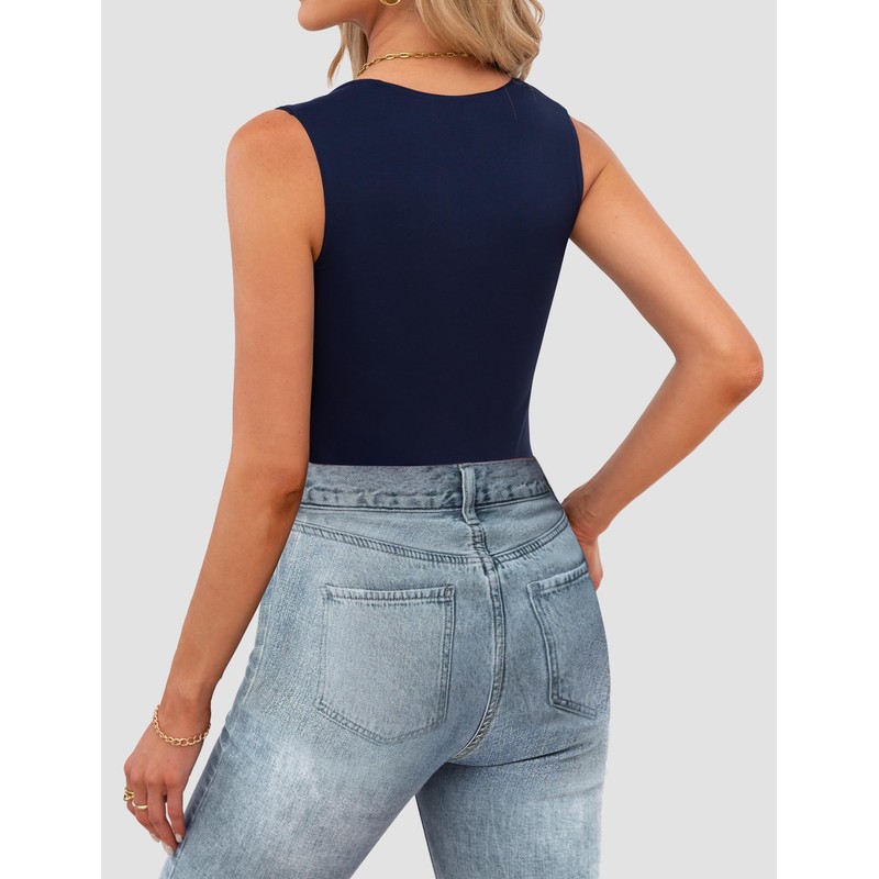Agnes Urban - playera sin mangas sexy con cuello en