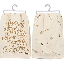 Primitives by Kathy Glitter Kitchen Towel - Friends Gather Here with Laughter, Love and Cheer