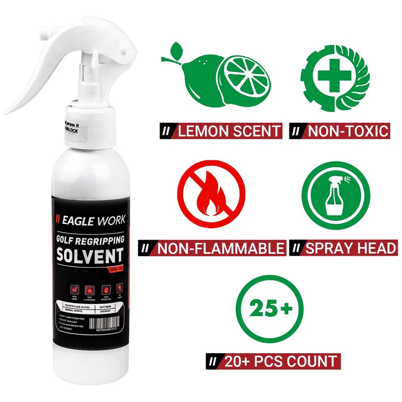 EAGLE WORK Golf Regriping Kits, 15 Paper-Backed Tapes, 5oz Solvent,