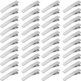 iYinJuan Pack of 60 EnteBill Hair Clips, 1.85 Inch Silver Hairdresser Hair Clips, Metal Alligator Clips, Hairdresser Steel Hair Clips, Alligator Curl Hair Clips