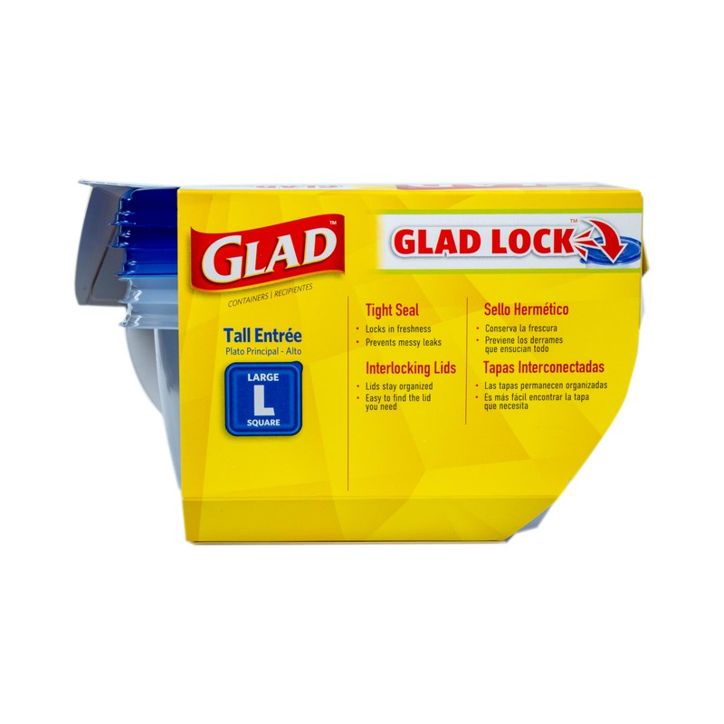 Glad GladWare Tall Entrée Food Storage Containers | Large Square