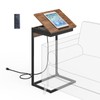 sthmec C Shaped End Table with Charging Station, 45° Tiltable