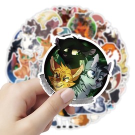 Yoimckay 98 Pieces Cat Cartoon Stickers Cute Cat Stickers Aesthetic PVC Material Waterproof Vinyl Stickers for Scrapbooking Skateboard Car Luggage