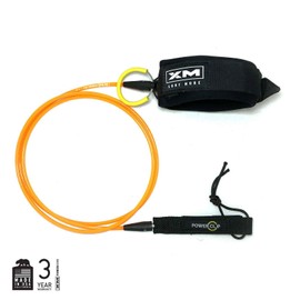 XM River SURF Surfboard Leash/Power-Clip/Knee/Calf/COMP (.220in) - Made in USA / 3 Year Stoked Warranty