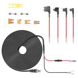 MONDGE Radar Detector Hardwire Kit,Compatible with Escort Valentine One Uniden Beltronics Cobra,with RJ-11 Telephone Style Jack Direct Wire Wiring Kit Multiple Fuse Sizes Power Cord Cable