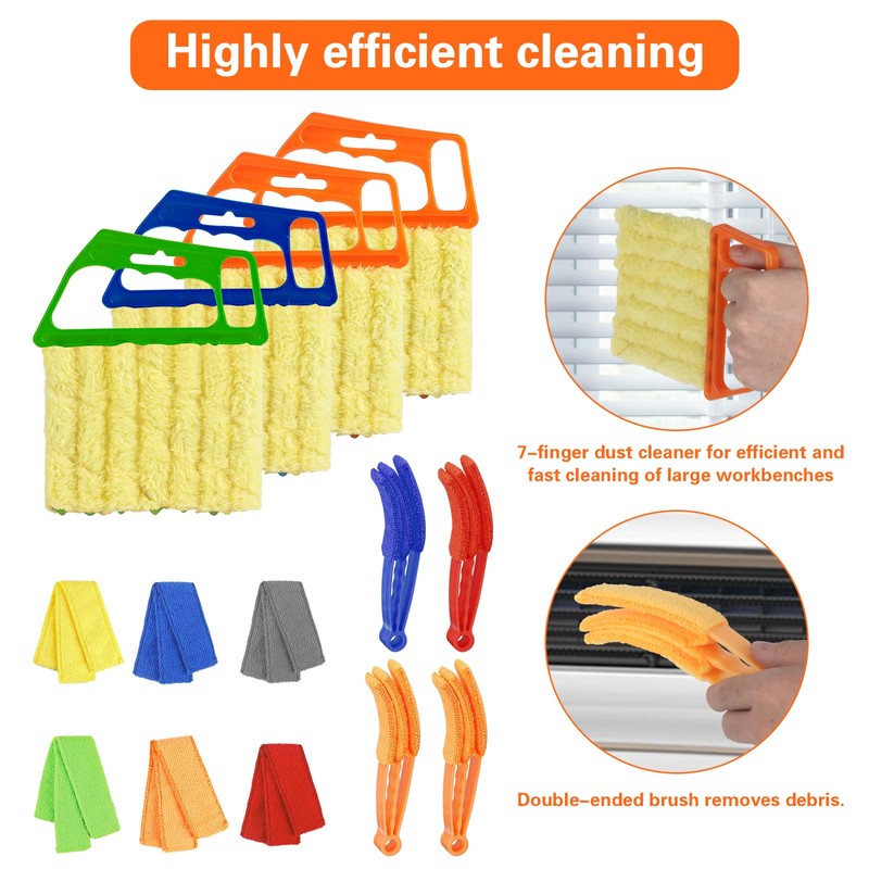 8pcs Window Venetian Blind Cleaner Duster Tool,Blind Duster for Cleaning,Microfiber