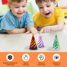 Varkage Impossible Cone, Pyramid 3D Printed Spiral Cone Toy, Relief Anti-Stress 3D Spiral, Spiral Cone Fidget Toy for Children and Adults, Pack of 3