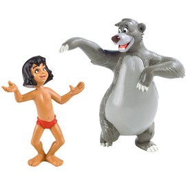 Bullyland - The Jungle Book - SET of 2 figures : 1 x Mowgly & 1 x Baloo (bear) - Baloo approx. 8 cm / Mowgli approx. 6,5 cm