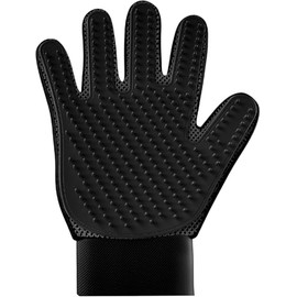 Pet Grooming Gloves, Grooming Gloves for Dogs, Cats, Rabbits & Horses with Long and Short Hair, Efficient Pets Hair Remover Mittens - 1 Pair (Black)