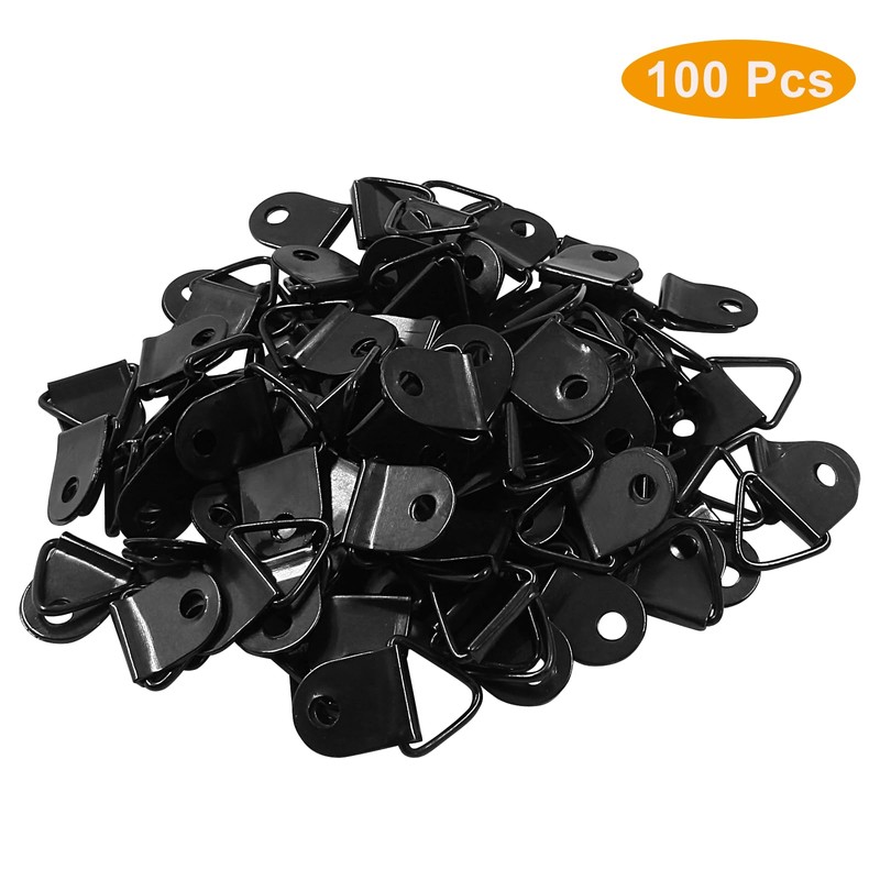 BokWin 100 Pcs Triangle Picture Hangers with Screws D Ring