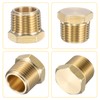sourcing map 5Pcs Brass Hex Head Plug Compression Cap Fitting