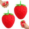 2PCS Squeezable Toy Fruit Ball Realistic Strawberry Model, Squeezable Toy