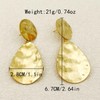 Generic Large Hammered Teardrop Dangly Earrings,Big Gold Plated Stainless Steel