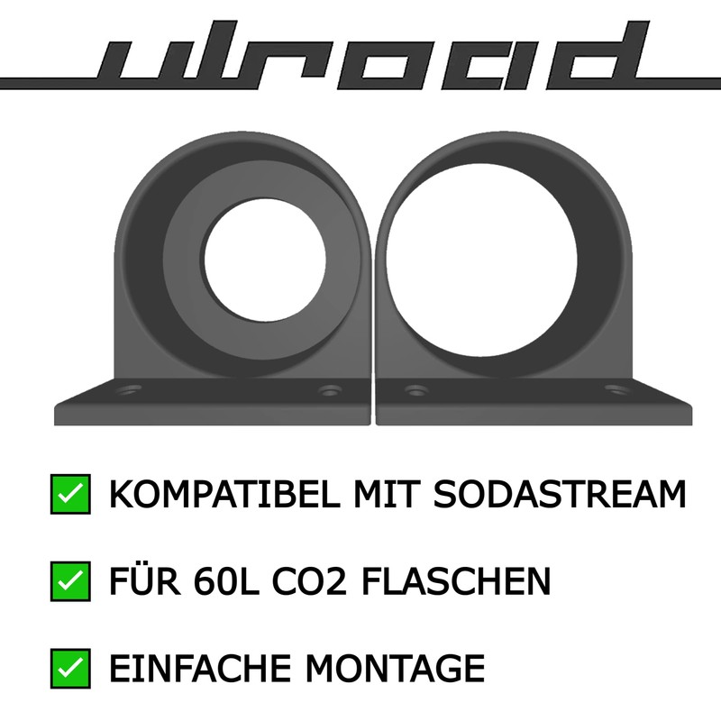 ULROAD 2 x Wall Mount CO2 Bottles Compatible with Sodastream