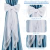 BENECREAT 2pcs Lace Bow Curtain Tiebacks, White Bowknot Lace Ribbon