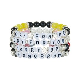 Axepet Punk Hurry Up Bracelet Cry for Me Concert Outfit Match Bracelet for Fans Gift Women Men, One Size, Acrylic, no gemstone
