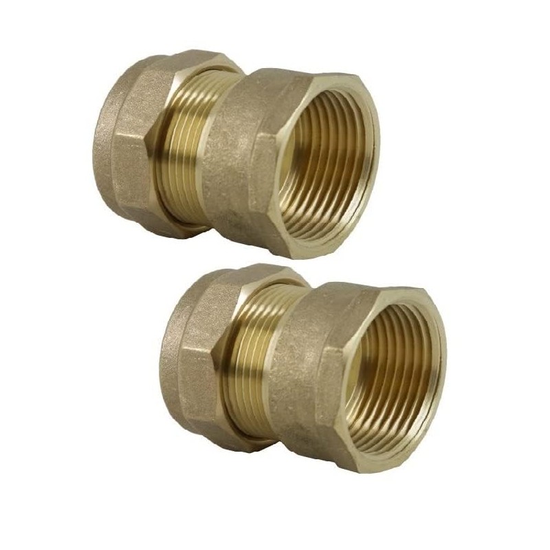 UKDD® 22mm Compression by 1/2" BSP Brass Female Iron Coupler,