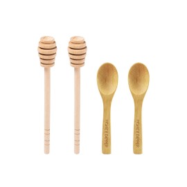 6 Pcs Wood Honey Dipper Sticks, Honey Stick, Honey Mixing Stir Spoon for Drizzle
