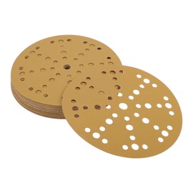 INFINAUTO Schleifscheiben, 6" 49 Loch 500 Körnung Automobilreparatur Runde Klett-Schleifpapier Aluminiumoxid, Papierbasis Gelb, 20 Stück