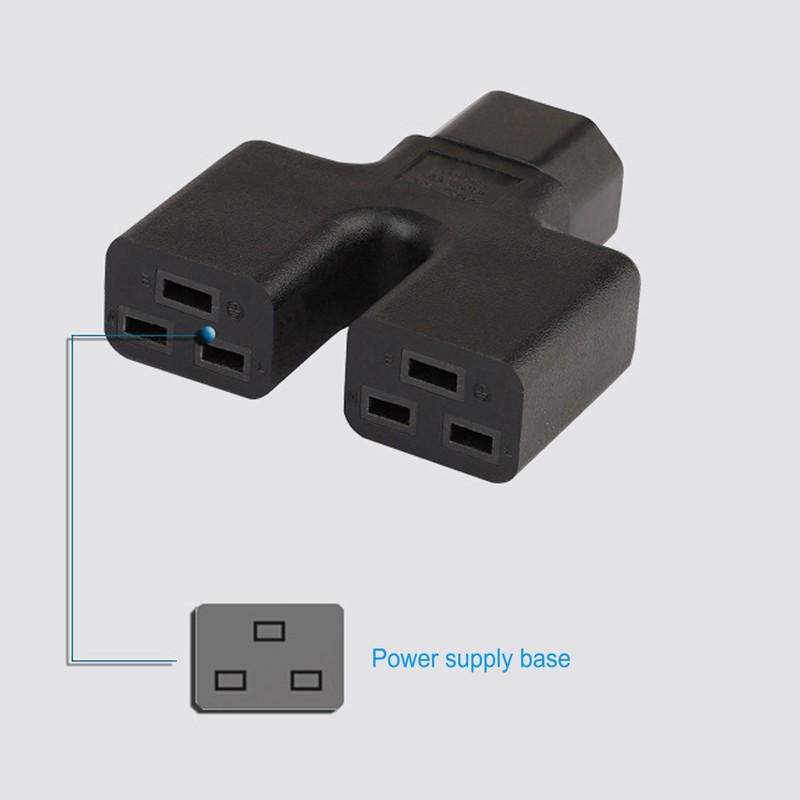 IEC320 C14 to Dual C19 Power Adapter Copper Conductor PVC