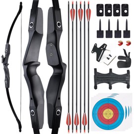 Right Hand Recurve Bow and Arrow Set for Adults - Takedown Archery Set for Beginner Youth & Teen - Outdoor Target Practice Kit with Arrows & Accessories-18 Lbs