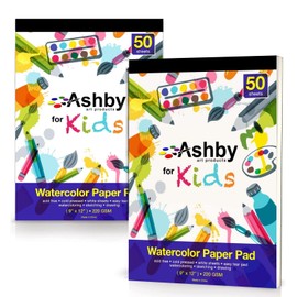 100 Sheets - Watercolor Paper Pads (9"x12") - Premium Thick Pages (220 GSM) - Also Great for Drawing, Finger Painting & Sketching; Easy Tear Design - Natural White; Water Color Paper/Watercolor Pads