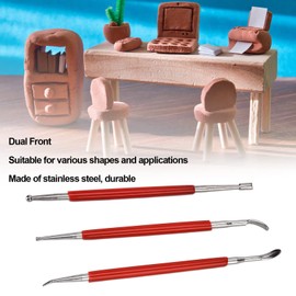 3 PCS Sculpting Tools,Clay Sculpting Modelling Tools Embossing Stylus with Double Sized Ball Tips Double End Tracing Dotting Stylus for Embossing Pattern
