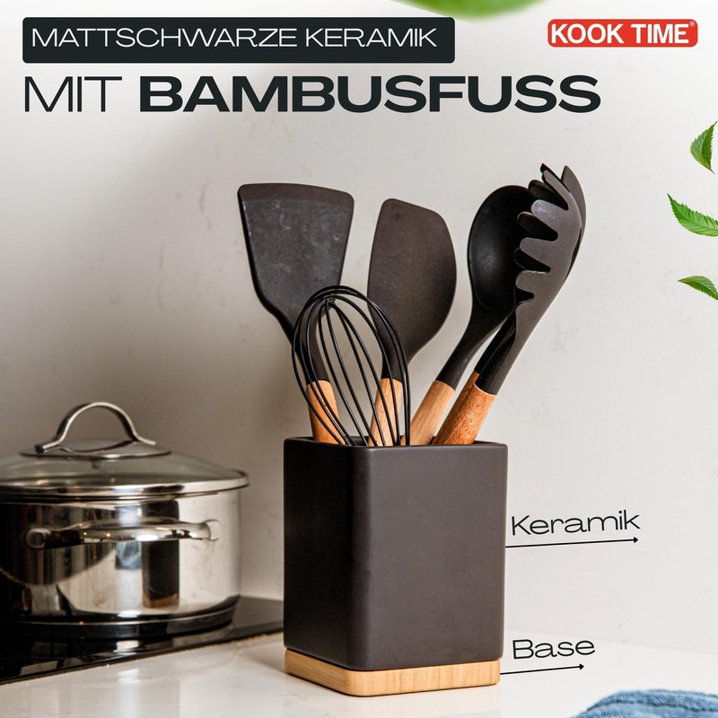 KOOK TIME Kitchen Utensil Holder - Utensil Holder Kitchen Made