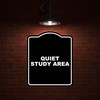 QUIET STUDY AREA BLACK Minimalist Aluminum Composite Sign 8.5 x