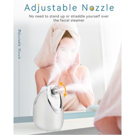 Kingsmile Facial Steamer, 3 in 1 Face Steamer for Facial,Compact NanoSteamer with Aromatherapy,Face Humidifier - Adjustable Nozzle, Warm Mist Steamer for Home SPA, Stainless Steel Skin Kit & Headband