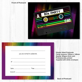 Olivia Samuel 20 x 80s Party Invites from Ready to Write 1980s party Invitations with Envelopes