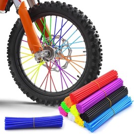 Lecute 72 Popotes Cubre Rayos Rines Embellecedores Motocicleta Bicicleta BMX Ruedas Moto Bici Decoracion (Verde)