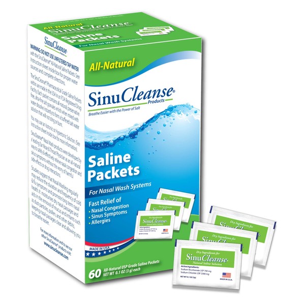 SinuCleanse Saline Solution Packets, 18 Ounce (Pack of 3)