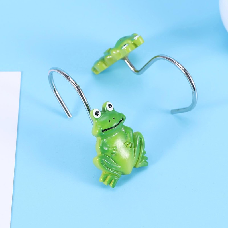 Alipis 12pcs Green Resin Shower Curtain Hooks Glide Rings for