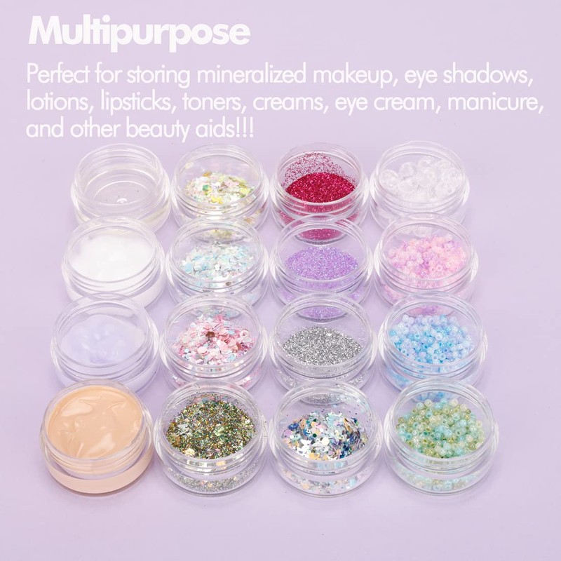 3 Gram Sample Containers With Lids, 50 Count Tiny Jars,