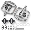 GEWAGE Bicycle Pedals, Flat Double Function and SPD Pedal with