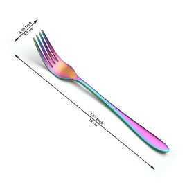 Berglander Rainbow Set of 12, Food Grade Stainless Steel Fork Set for Restaurant Family Dinner, Forks Cutlery Table Fork Set Durable and Dishwasher Safe