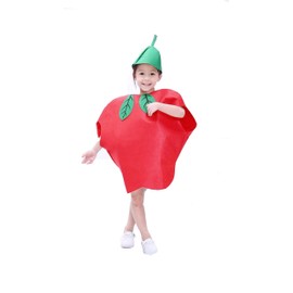 Children's Apple Clothing, Kids Fruits Vegetables, Nature Costumes Suits and Hat Fancy Dress Party Boys and Girls Fruits Costume Suit with Hat