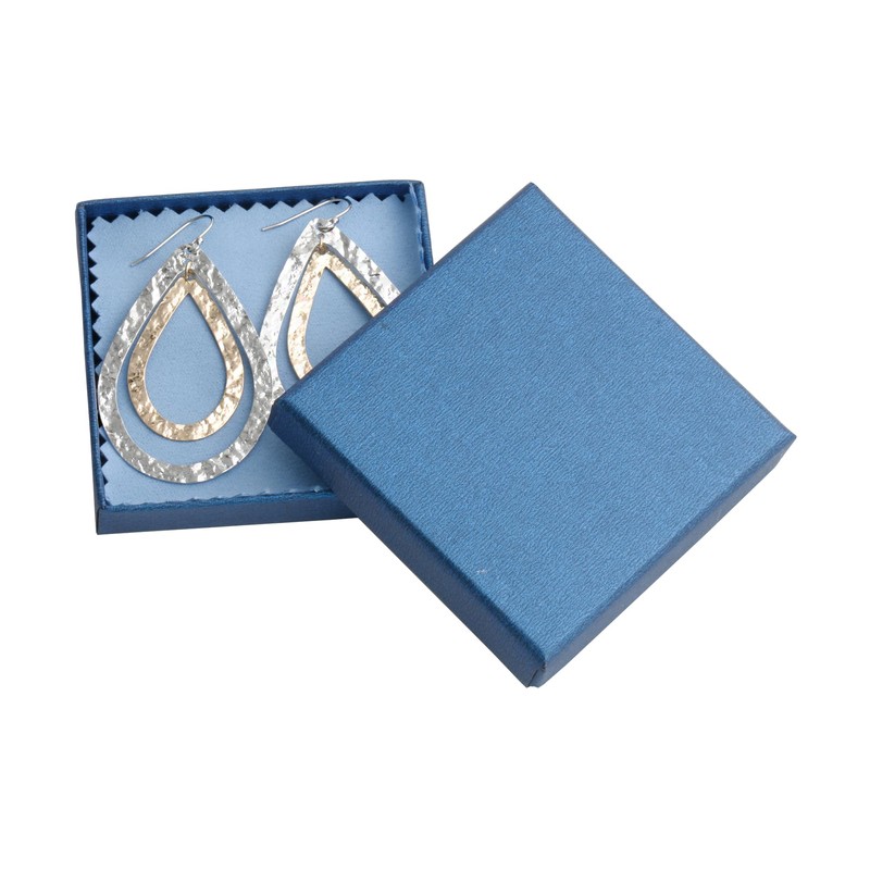 Silver and Gold Hammered Teardrop Dangling Earrings Two Tone Boho