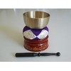 Japanese Meditation 3.5"D Brass Bowl Singing Bell w/Stand Set Buddhist