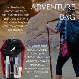 RD Alchemy - 100% Natural & Organic Adventure Bag - Includes Hand Cleaning Spray, Bug Spray, Lip Balm SPF30 Sunscreen Spray all in a Waterproof Travel Bag
