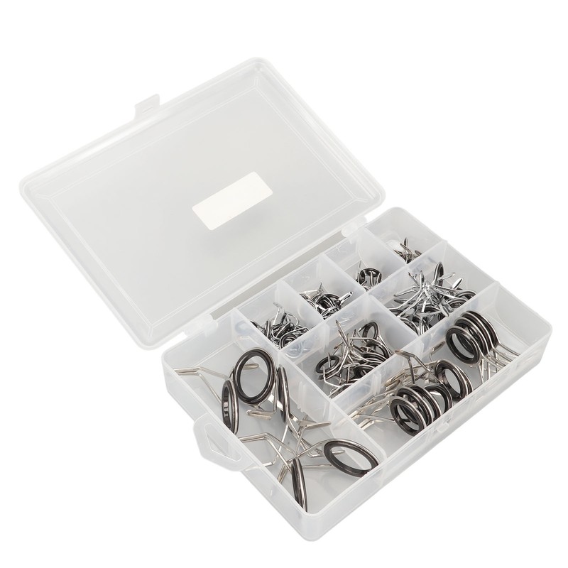 75Pcs Fishing Rod Tip Repair Kit Fishing Rod Guides Stainless