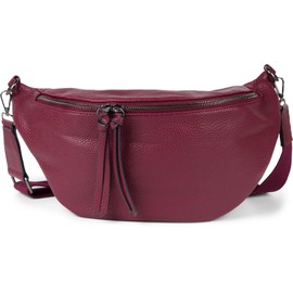 styleBREAKER 02012386 Women's Crescent Moon Crossbody Shoulder Bag, Detachable and Adjustable Shoulder Strap, Plain Handbag, Bordeaux / Purple