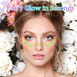 Glitter Freckles Face Tattoo, Fairy Costume Face Glitter Sparkle Freckles Makeup Patches for Face Rave Accessories (Fairy Flicker)