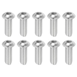 PATIKIL 5/16-18x1" Button Head Socket Cap Screws, 10 Pcs 304 Stainless Steel 18-8 Socket Cap Screw Bolts Allen Hex Drive Full Thread Fine Thread UNC