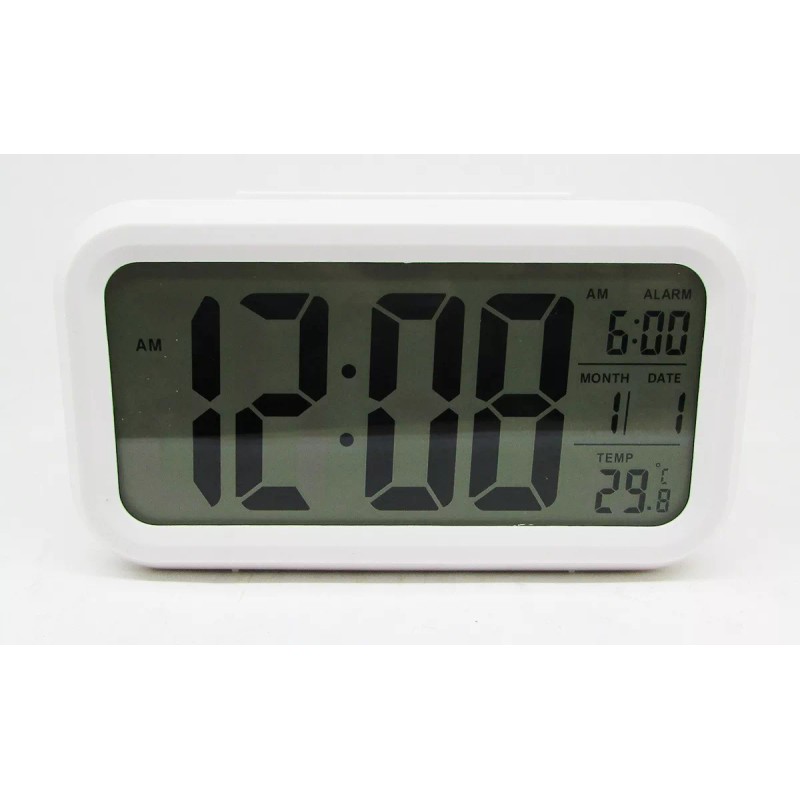 Gadiz Reloj Digital Alarma Numeros Grandes Fechador Luz Led Blanco