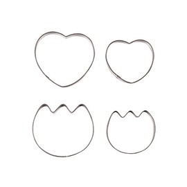 Pearl Metal Rafine Stainless Steel Cookie Cutter Set 4 Pieces Heart M・S・Tulip M・S D-6155