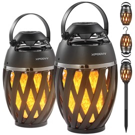 Chrismas Gifts for Men, 2025 New Flame Outdoor Bluetooth Speaker with LED Torch, Cool Birthday Gift for Him, Dad, Boyfriend, for Patio, Garden, Camping (2)