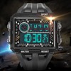 Men Rectangle Digital Sports Watch Night Light Rectangle Display Waterproof