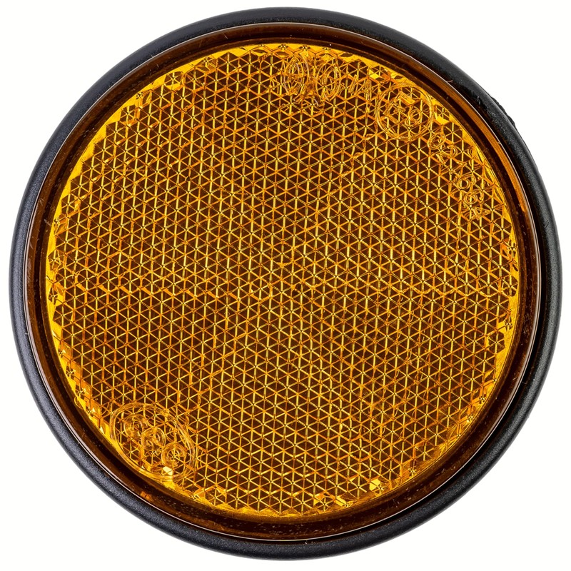 4 Pack Orange Round Reflectors with Black Trim Diameter 59mm